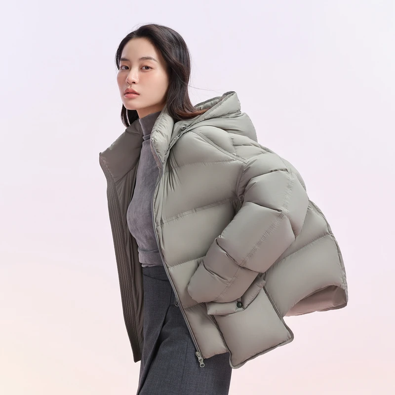 【波司登】2024冬季新款时尚泡芙保暖秋冬加厚女款短款轻薄羽绒服