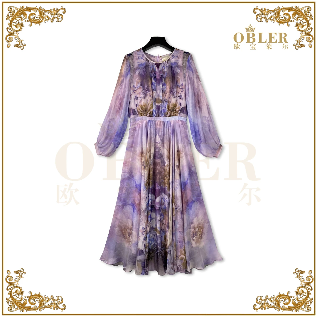 【欧宝莱尔】2024新款时尚气质连衣裙305-24451