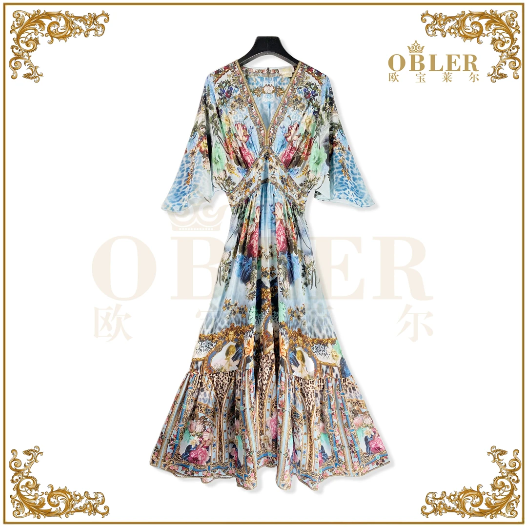 欧宝莱尔时尚气质真丝连衣裙305-24177