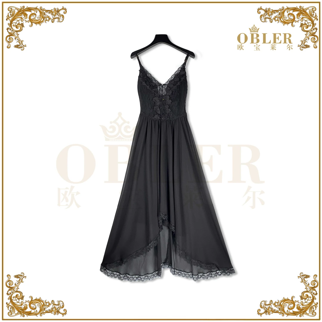 【欧宝莱尔】轻奢时尚蕾丝气质性感连衣裙503-24278