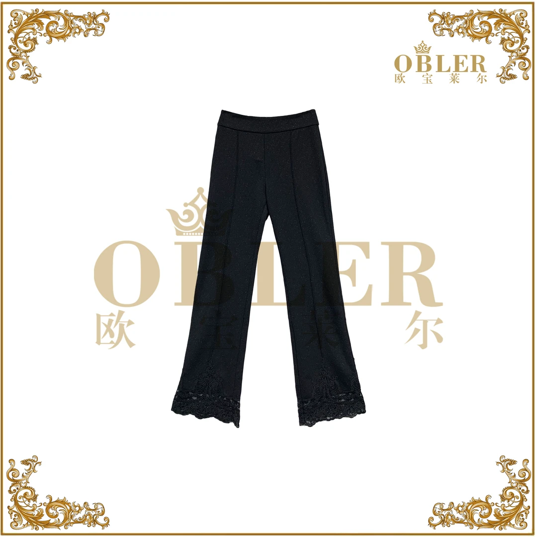 【欧宝莱尔】轻奢时尚百搭休闲裤305-25220