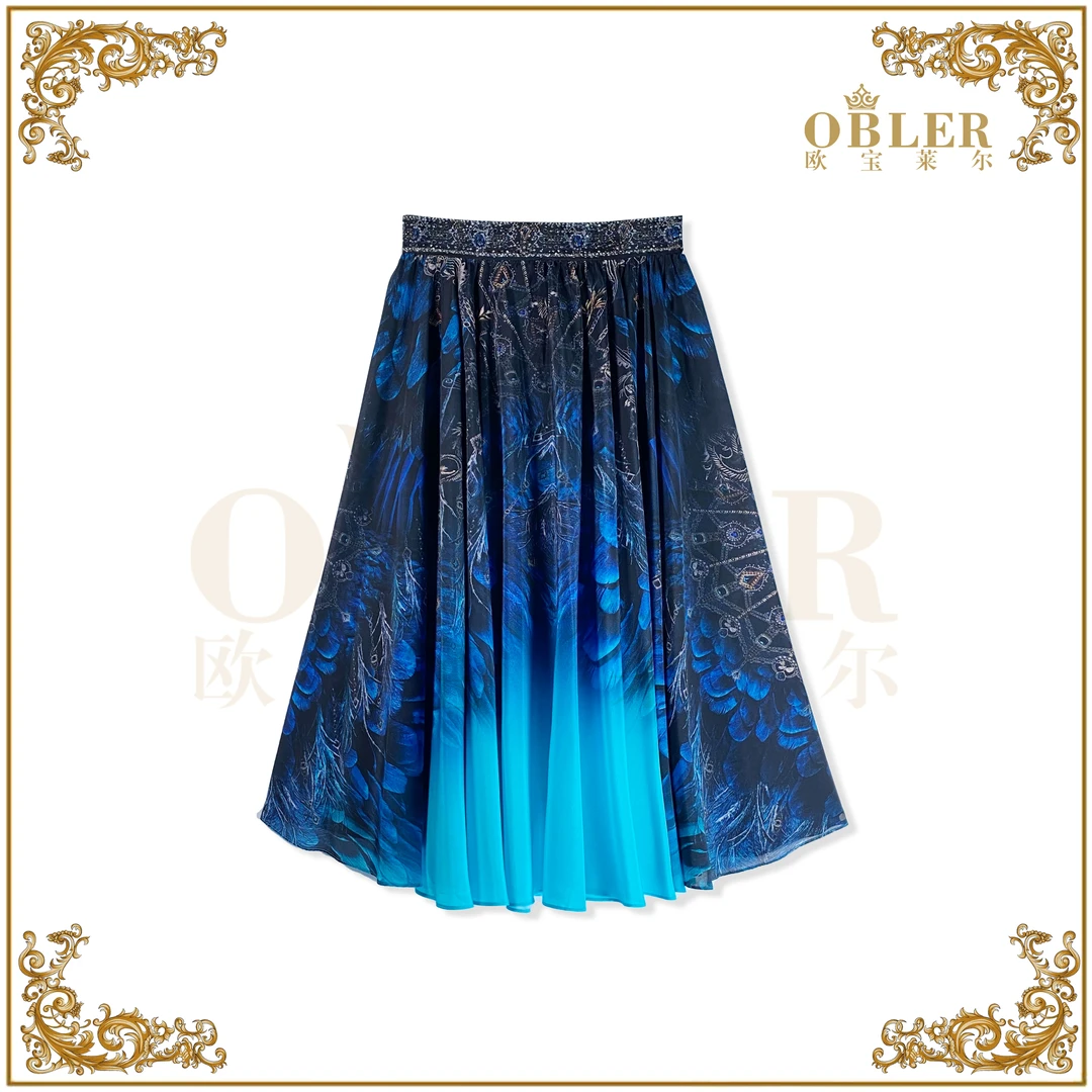 欧宝莱尔时尚真丝气质半裙305-24260