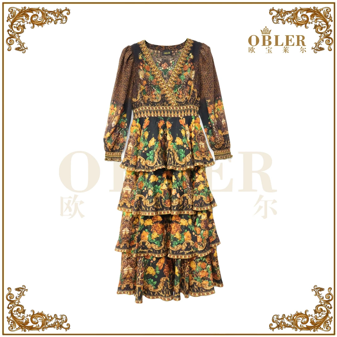 【顶楼女主】2025新款时尚气质真丝连衣裙305-24149