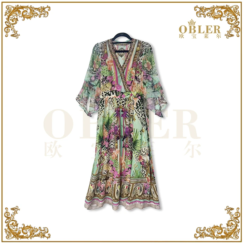 【欧宝莱尔】OBLE新款气质时尚夏季女装连衣裙114-24197