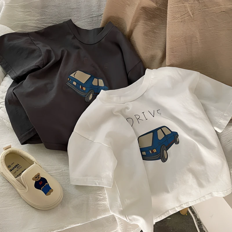 【纯棉】自留款~夏季款男童卡通汽车短袖中小童t恤儿童宽松半袖薄款