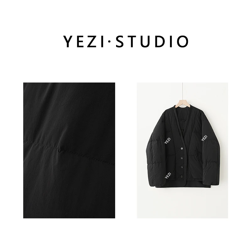 【山系穿搭】经典百搭假两件绗缝设计感V领短款鹅绒服24312313-9/28