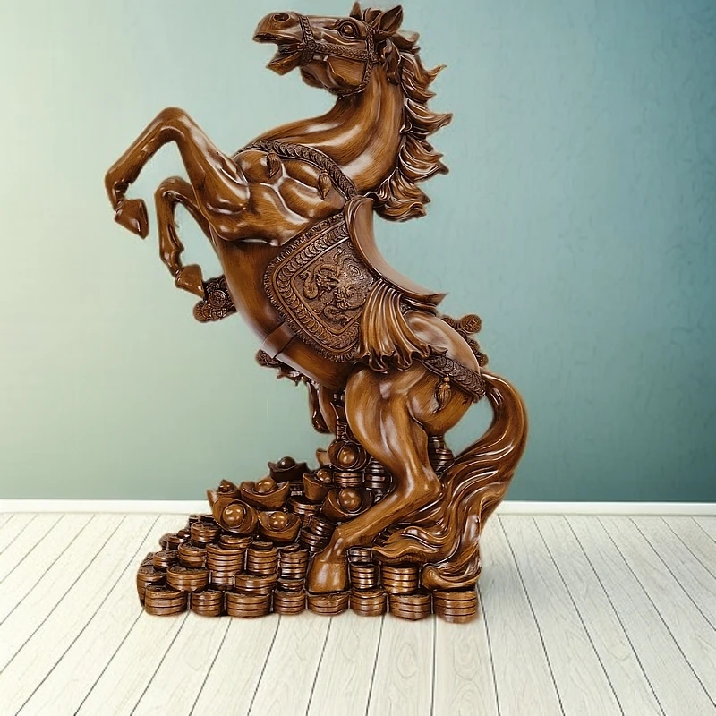 90马招财马落地摆件马到成功公司办公室乔迁礼物酒店玄关大堂装饰