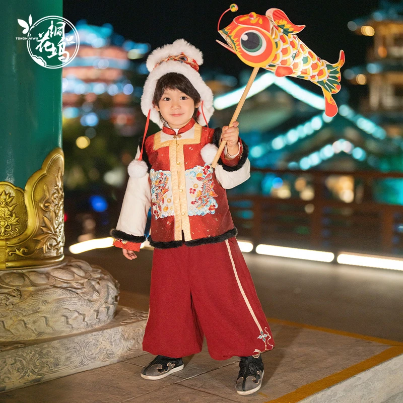 桐花坞【独占鳌头】汉服男童冬季儿童国风童装唐装男宝宝拜年服