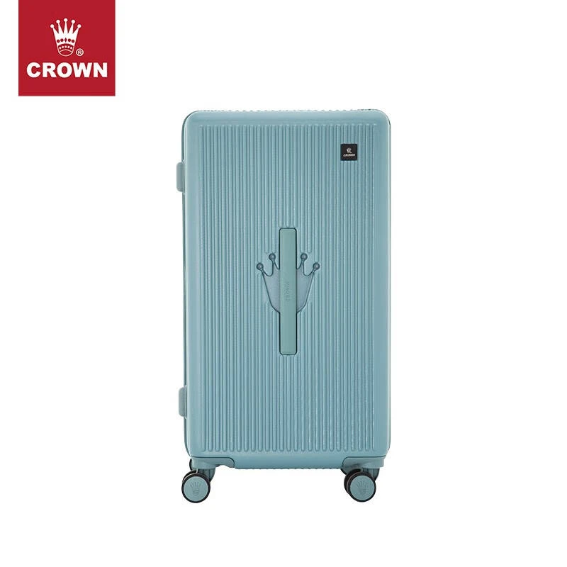 CROWN/皇冠行李箱网红户外休闲女士旅行箱便携式蓝色高档绿色防水