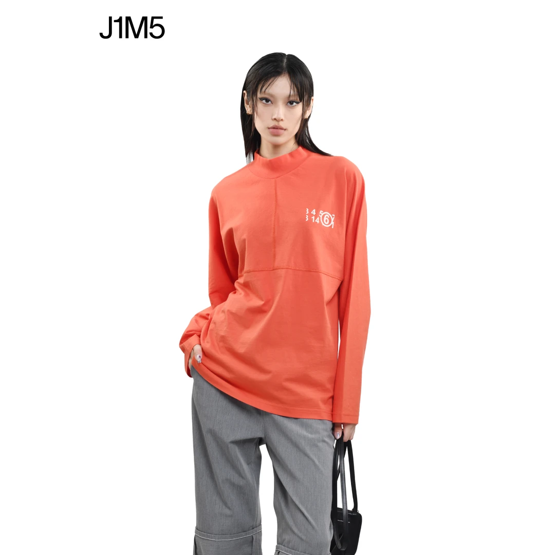 J1M5买手店 MM6 半高领纯色长袖T恤设计师品牌男女同款