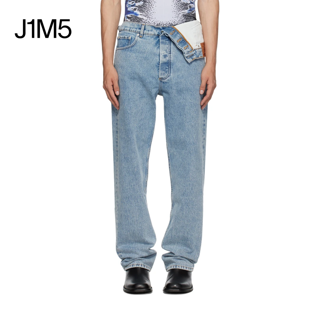 J1M5买手店 Y/PROJECT  不对称收腰牛仔裤 设计师品牌宽松