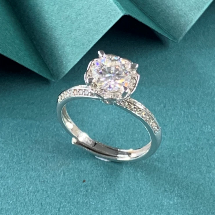 奢米欧 SHMOY 925银莫桑石戒指 【店铺专属】1ct 爱心手捧花 MSR039