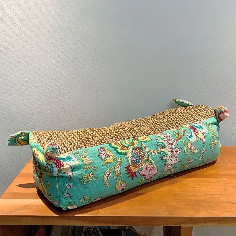 【夏季藤席枕】艾草颈椎枕家用肩颈便携式艾草枕头草席清凉枕单 人