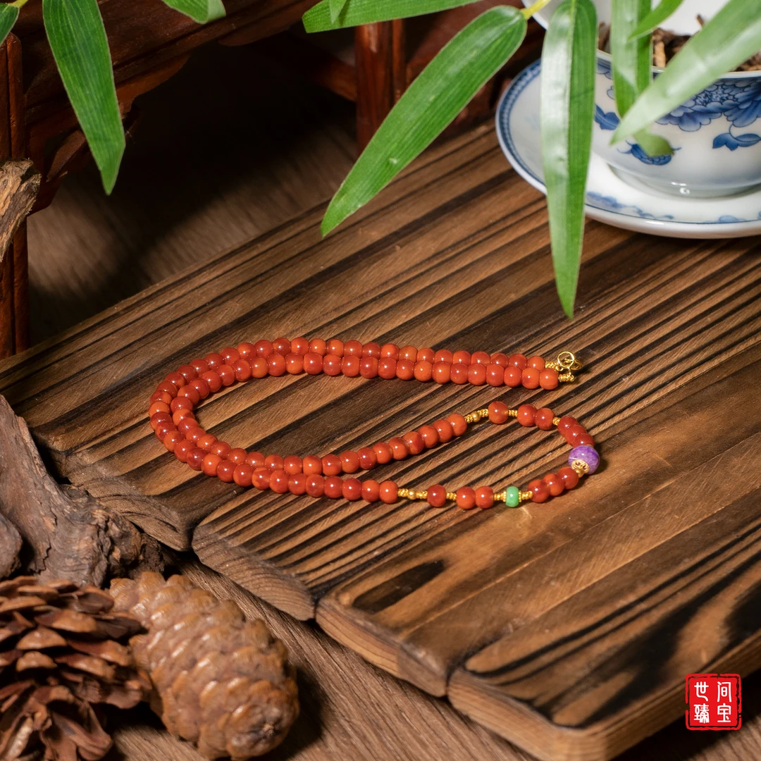 赤玉丨18K金高阶满肉瓦西南红项链/长45cm/多样性发/P1826/20+