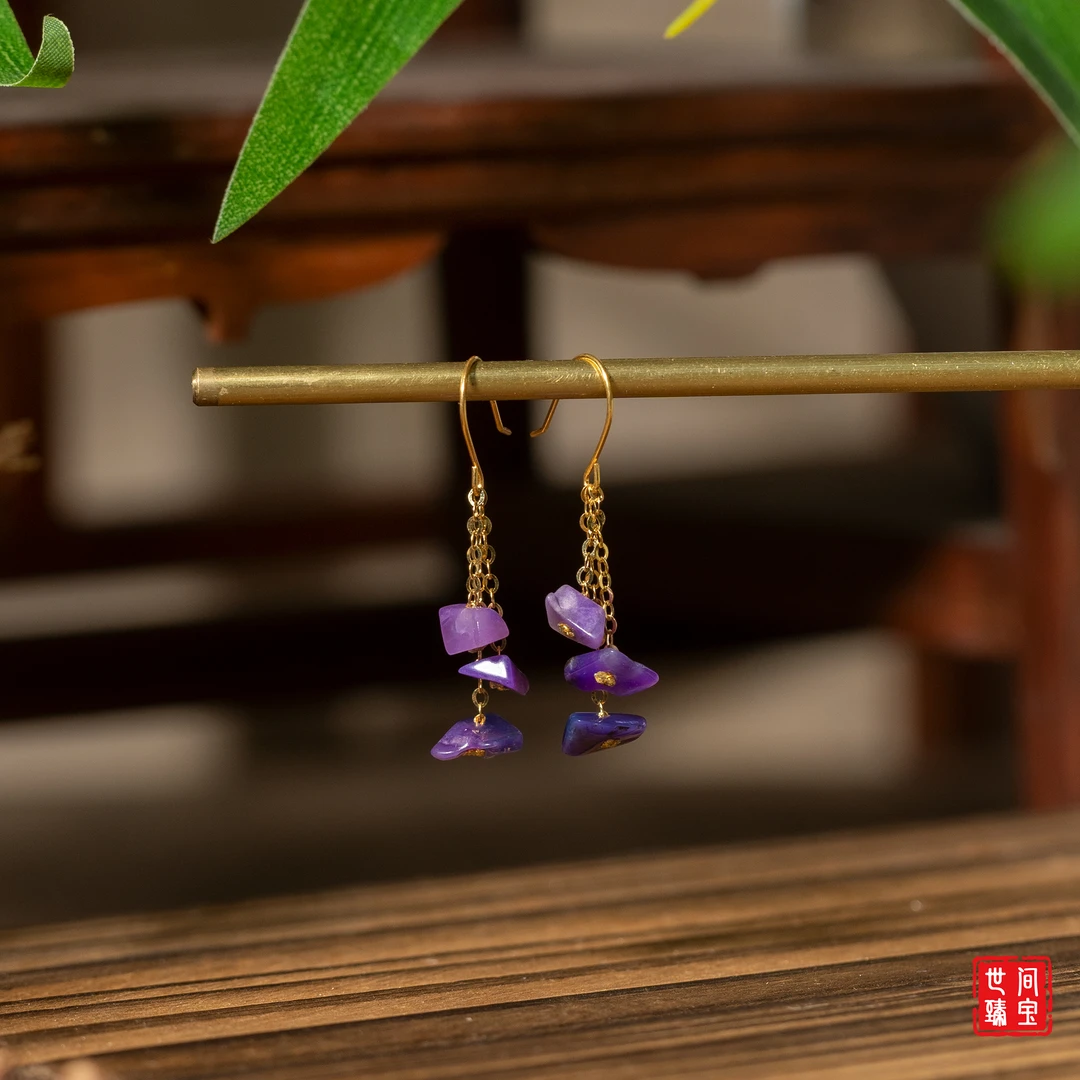 世间臻宝-18K金多宝碎碎石舒俱来耳钩/多样性发/P2600/0/