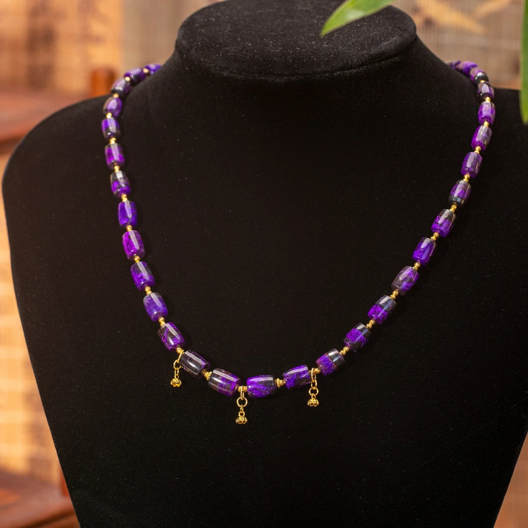 18K金高阶丝绒舒俱来桶珠项链/5-7mm+-/长45cm+-/多样性发/P808