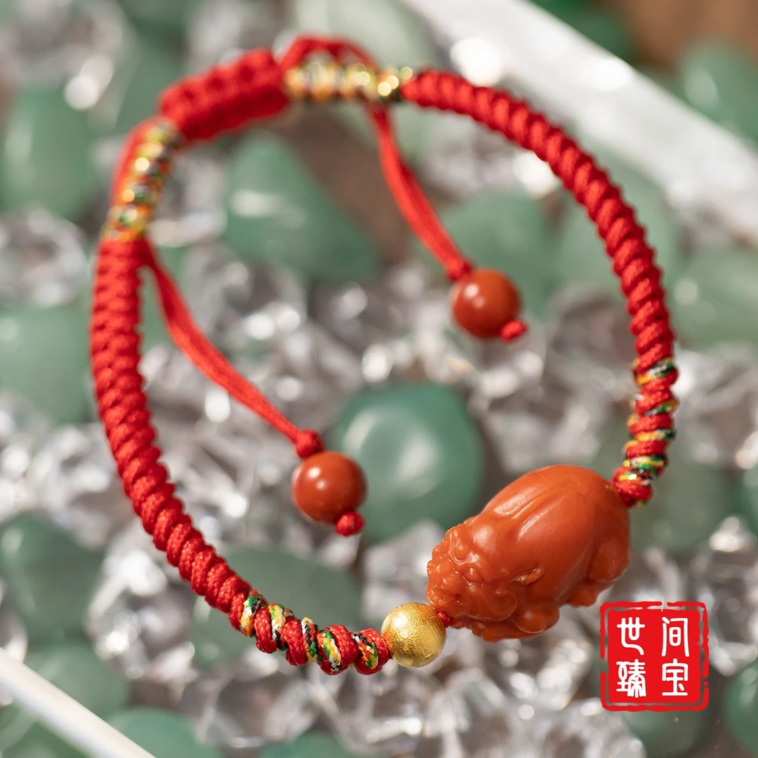 世间臻宝-南红18K金DIY单圈手绳