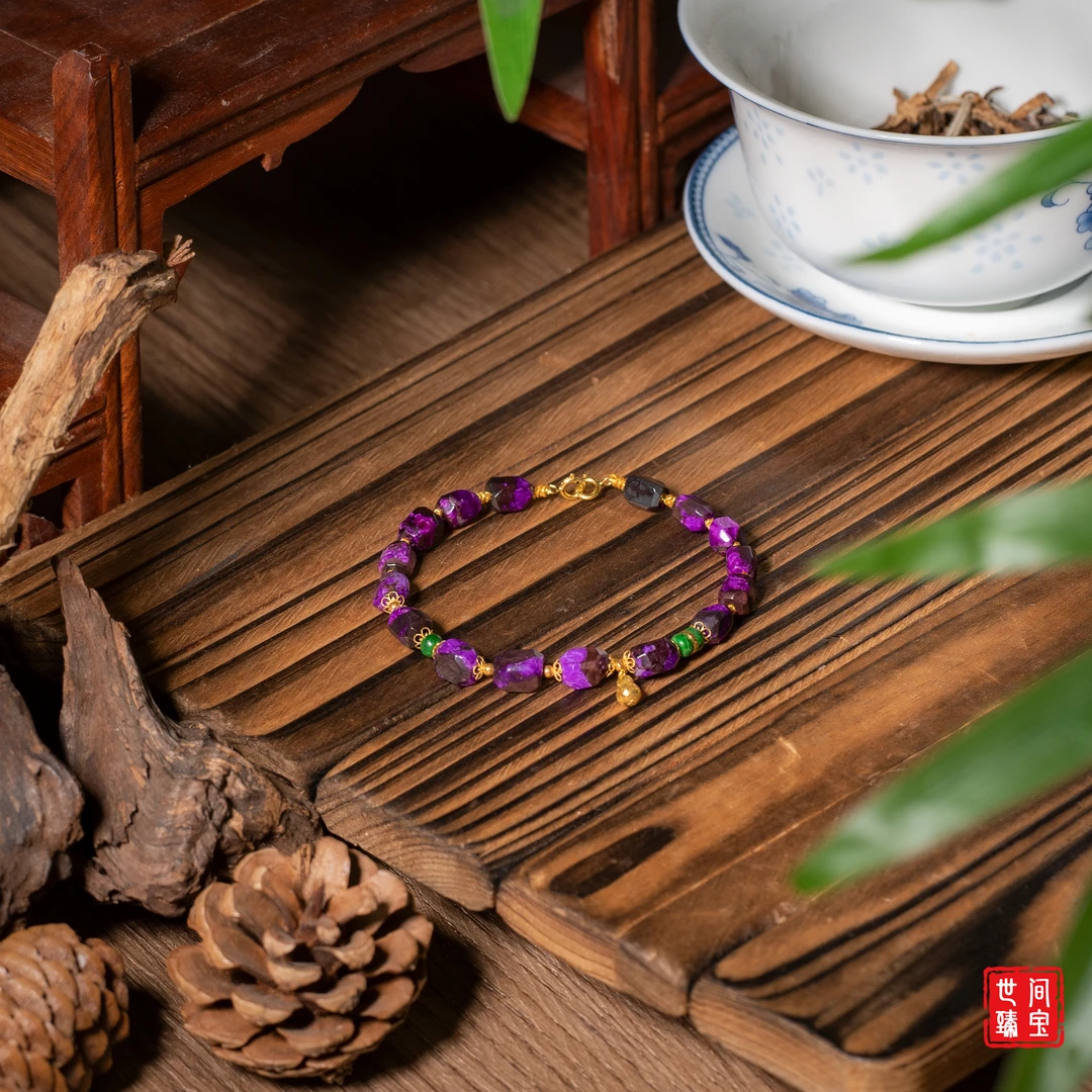 世间臻宝-墨婉丨18K金红丝绒舒俱来切面手链/多样性发/P3003/0/