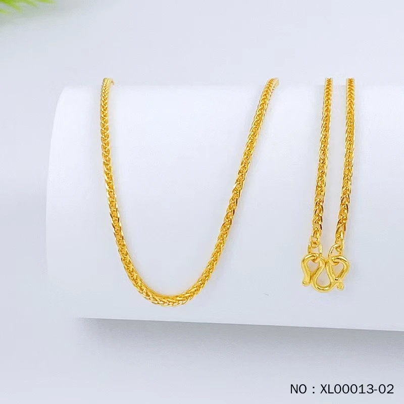 水贝黄金足金999素链时尚百搭简约素款女款项链多样性发货发一