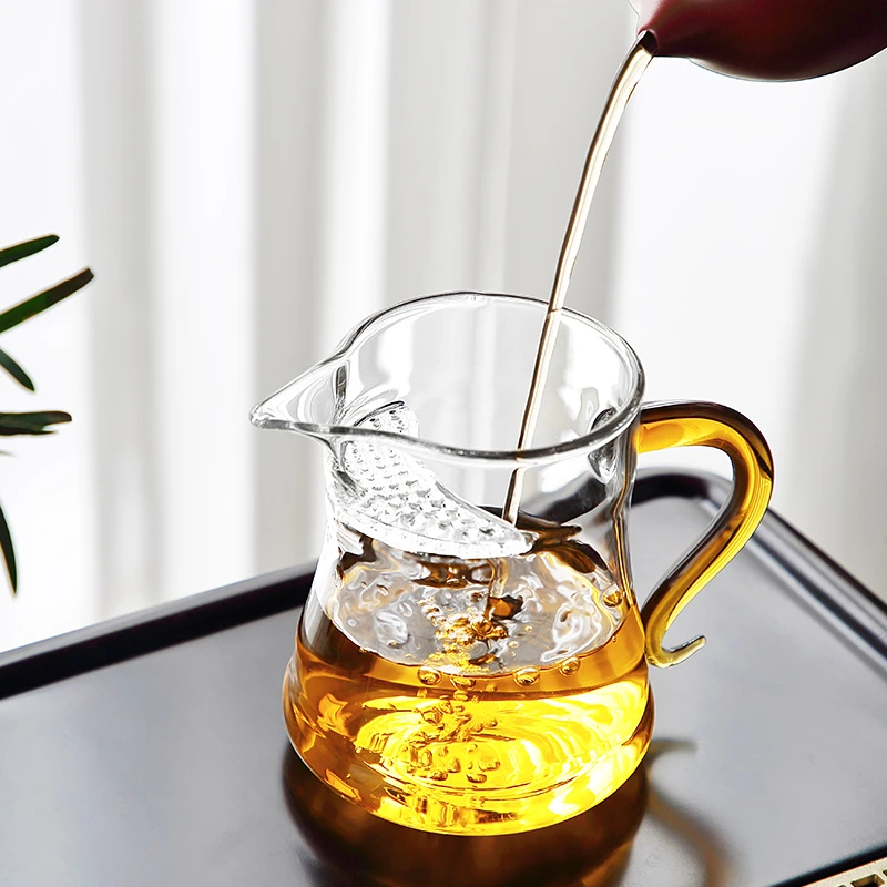 煌山月牙公道杯家用日式过滤茶水分离耐热功夫茶具配件分茶器茶杯