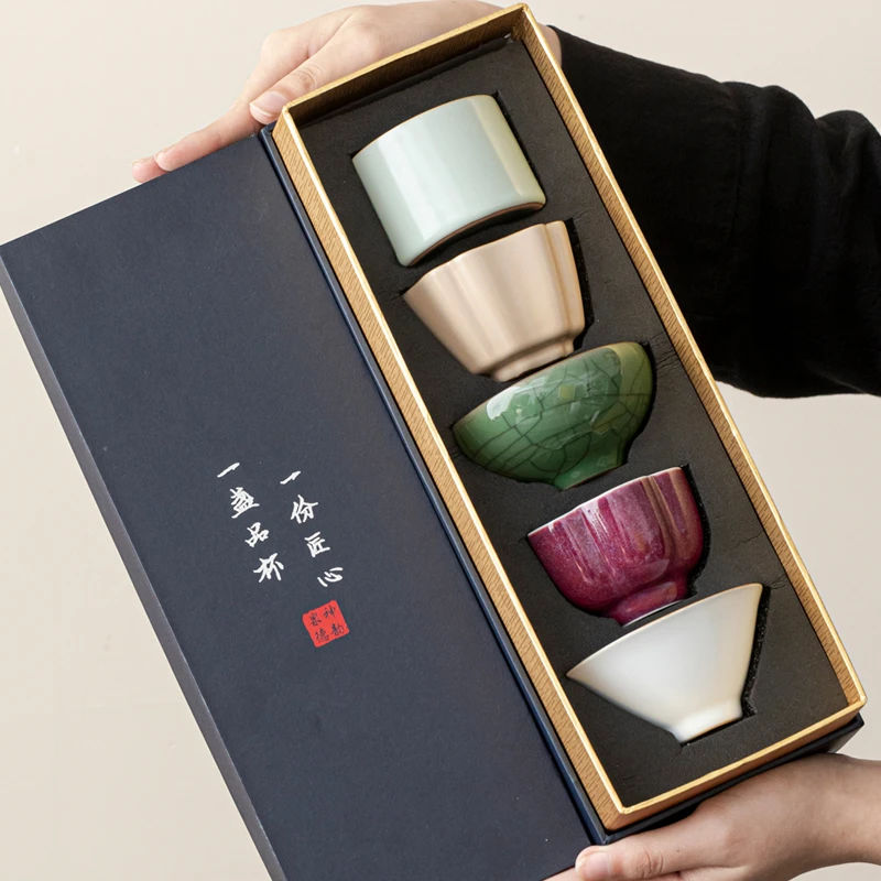 煌山高档主人杯茶杯套装家用高端泡茶个人专用教师节伴手礼礼盒装