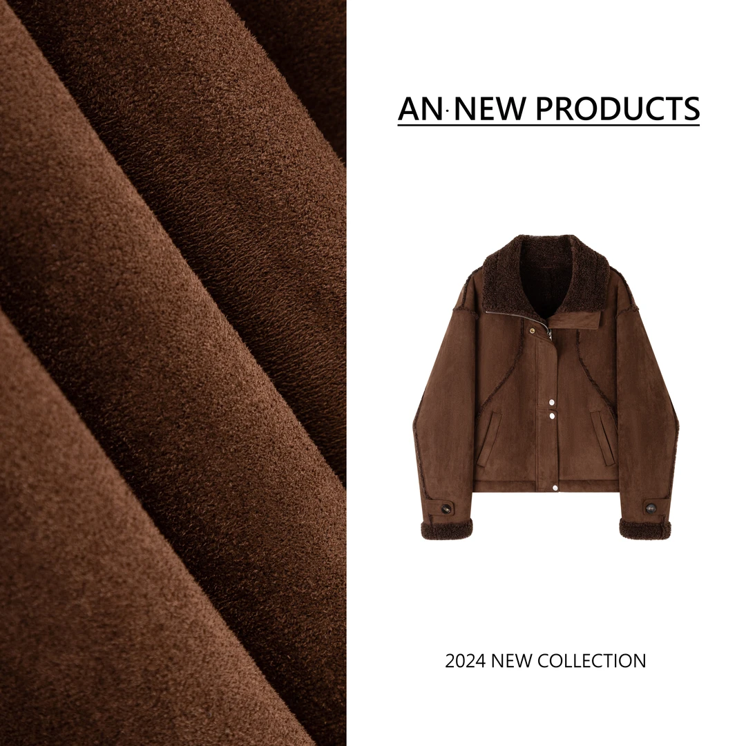 B10883冬季新款时尚复古港风小个子立领加绒皮外套