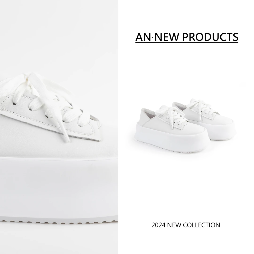 【安南同款】A3258新款韩系百搭厚底松糕休闲小白鞋