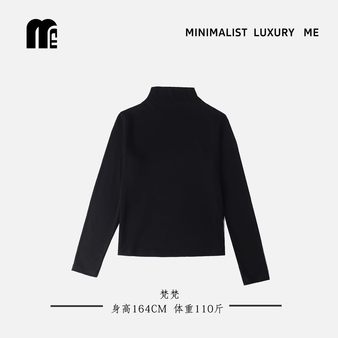 ME【夜幕】天丝+绵羊毛！极简半高领打底衫女款Q6516