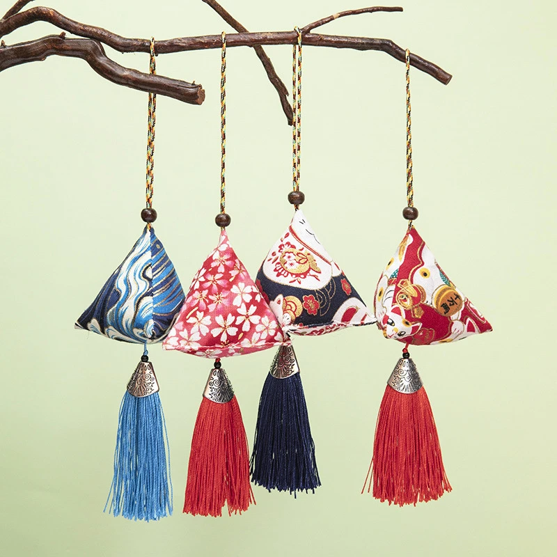 端午节艾草粽子香囊艾叶三角粽子香包小礼品随身挂件福粽现货批发