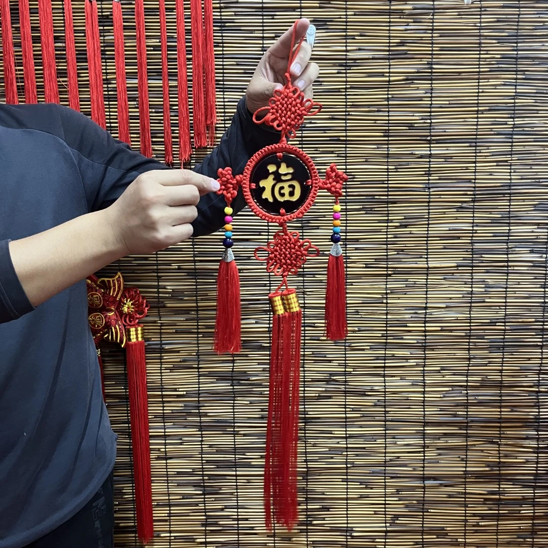 小号新款中国结挂件葫芦桃木挂墙大号福字电视墙客厅挂饰春节对联