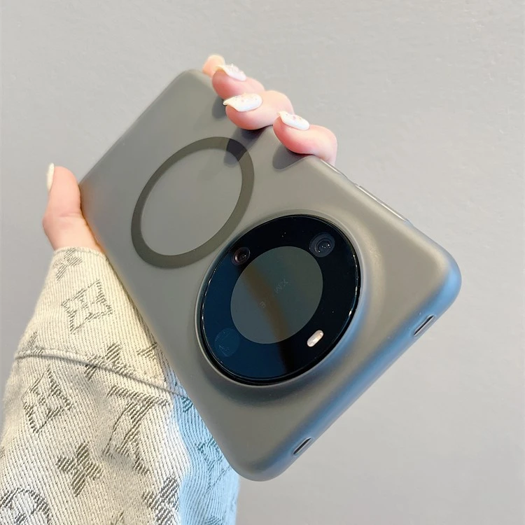 适用华为Mate70Pro+简约高级感60磨砂半透带全包无线充电手机硬壳