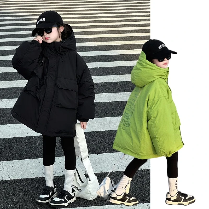 女童棉衣冬装2024新款儿童中大童冬季时髦洋气外套宽松棉袄棉服潮