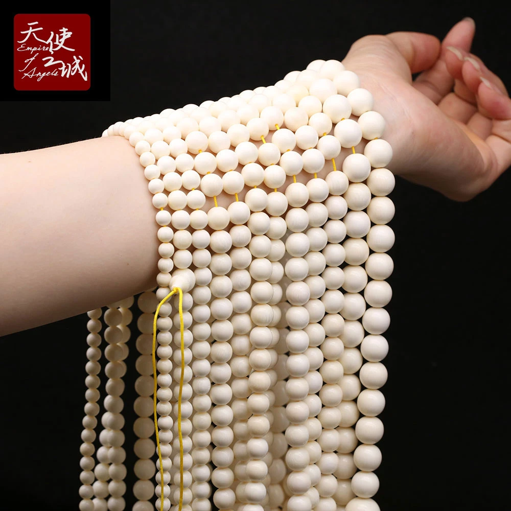 天然猛犸牙108颗佛珠长串冰料圆珠多圈手串男女款猛犸牙手串