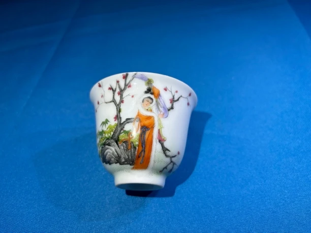 景德镇手工手绘四大美女昭君出塞陶瓷玲珑主人杯