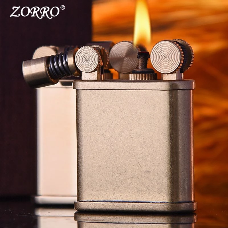 ZORRO763黄铜公爵甩头煤油打火机