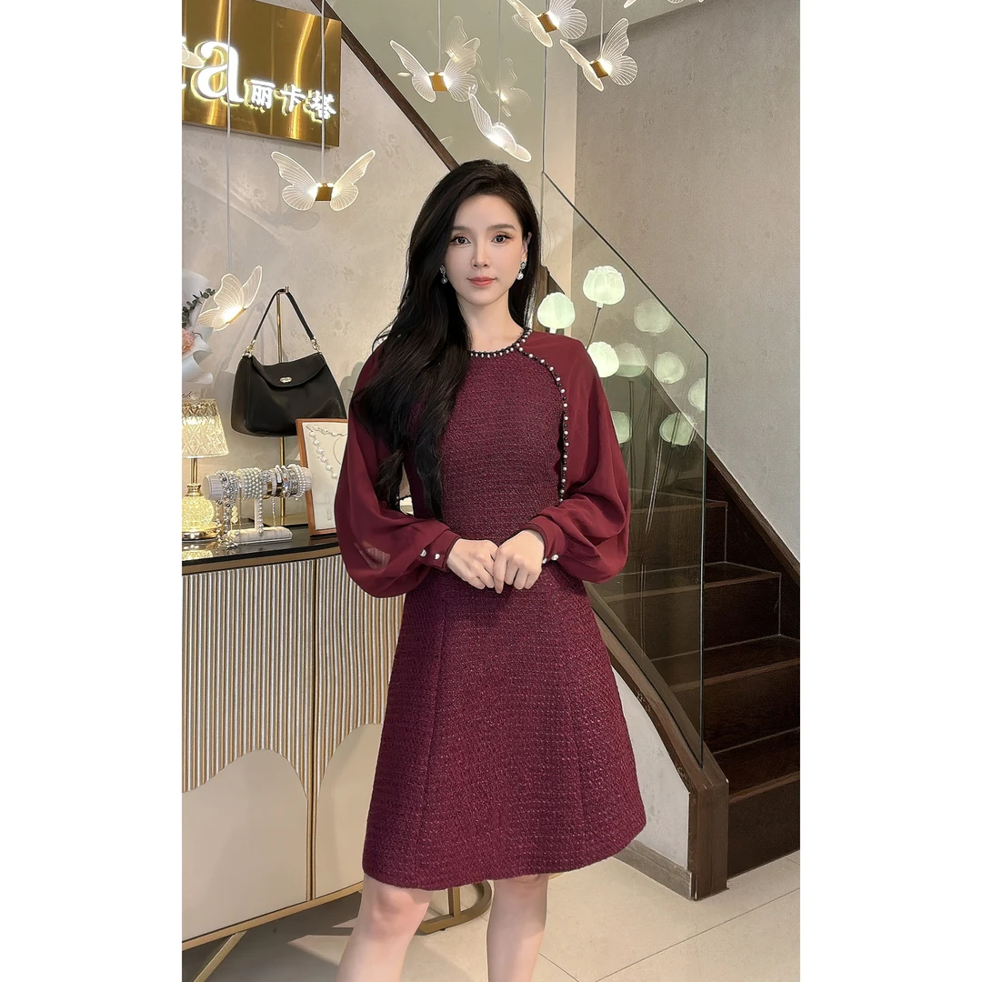 YUANBAO【媄遇-BeautyMeet】新款时尚气质显瘦秋冬款内搭保暖连衣裙