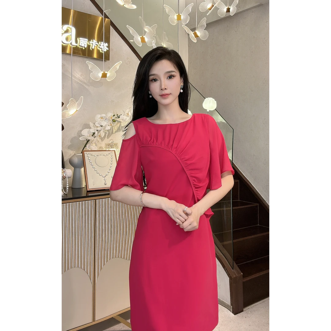 YUANBAO【伊人梦】 2025款夏小个子设计师款时尚法式气质女装连衣裙