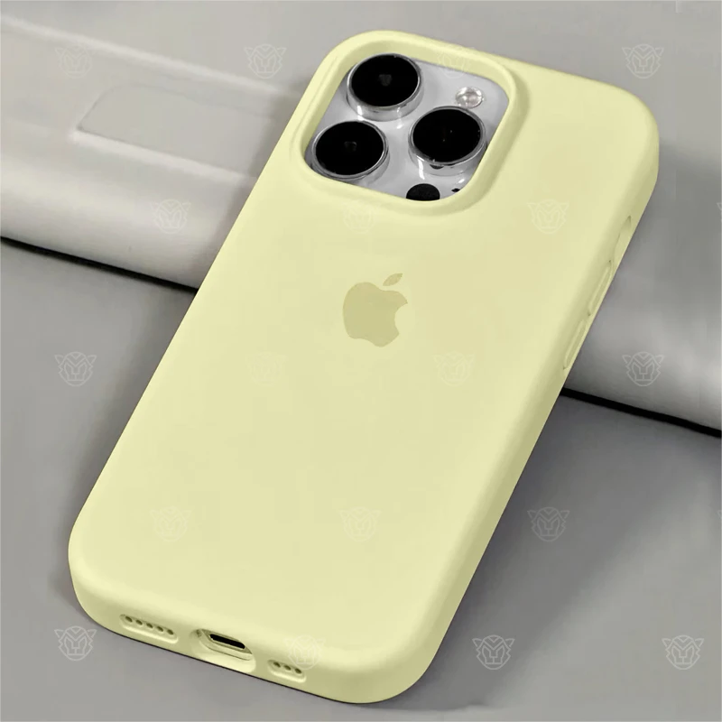 奶黄色iPhone16promax手机壳适用苹果15pro液态硅胶14/13防摔17