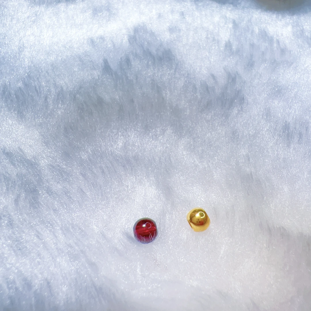 足金 石榴石经典圆珠转运珠4MM