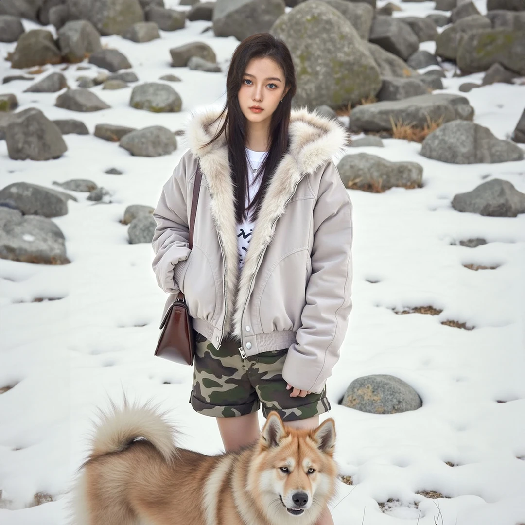 美式复古连帽毛领棉服女冬季棉衣2025新款设计感秋冬夹棉外套潮牌