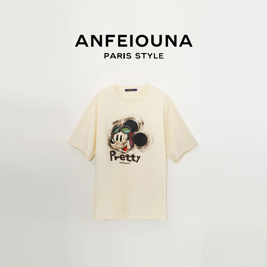 《米老鼠》2025S/S潮牌联名卡通短袖T恤“氧气效应系列”女士3081