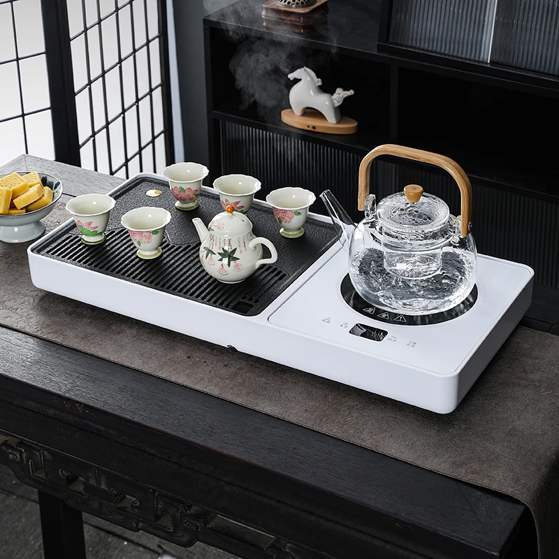 电陶炉一体全自动泡茶台套装茶盘2024新款家用办公室烧水壶煮茶器