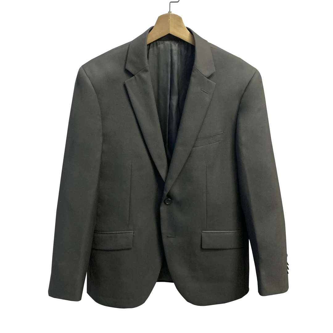 堡家【美丽诺羊毛-黑色单西】经典款平驳领单排扣单开叉西装80251B