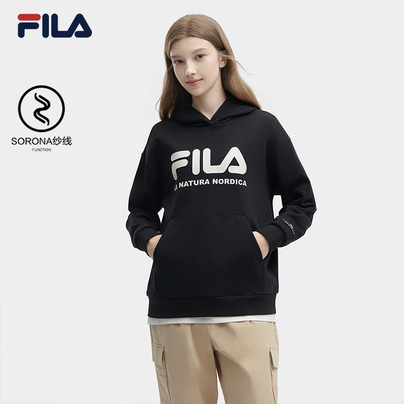 FILA斐乐运动时尚休闲女士连帽宽松长袖户外新款卫衣冬季潮流百搭