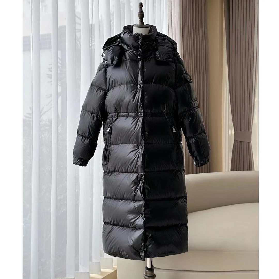 【晨老板】C 【冬日之温】亮面长款鹅绒服羽绒服79231007