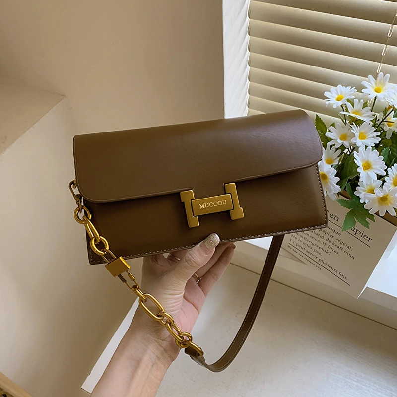 高级感小众复古H扣通勤包包女2023新款时尚腋下包单肩斜挎小方包