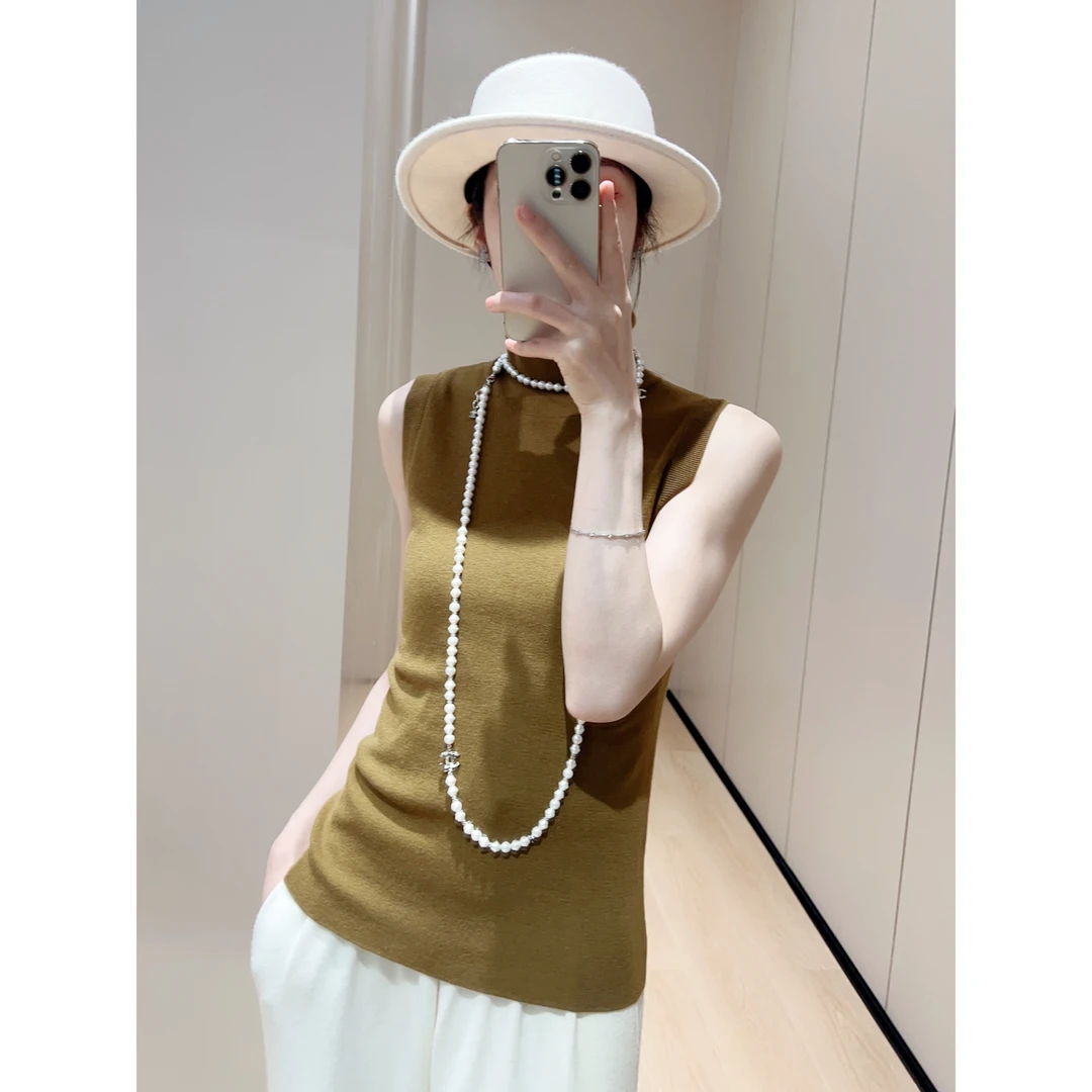 嫚渡秋冬显瘦网红时尚百搭外穿修身无袖高领套头毛衣针织衫打底