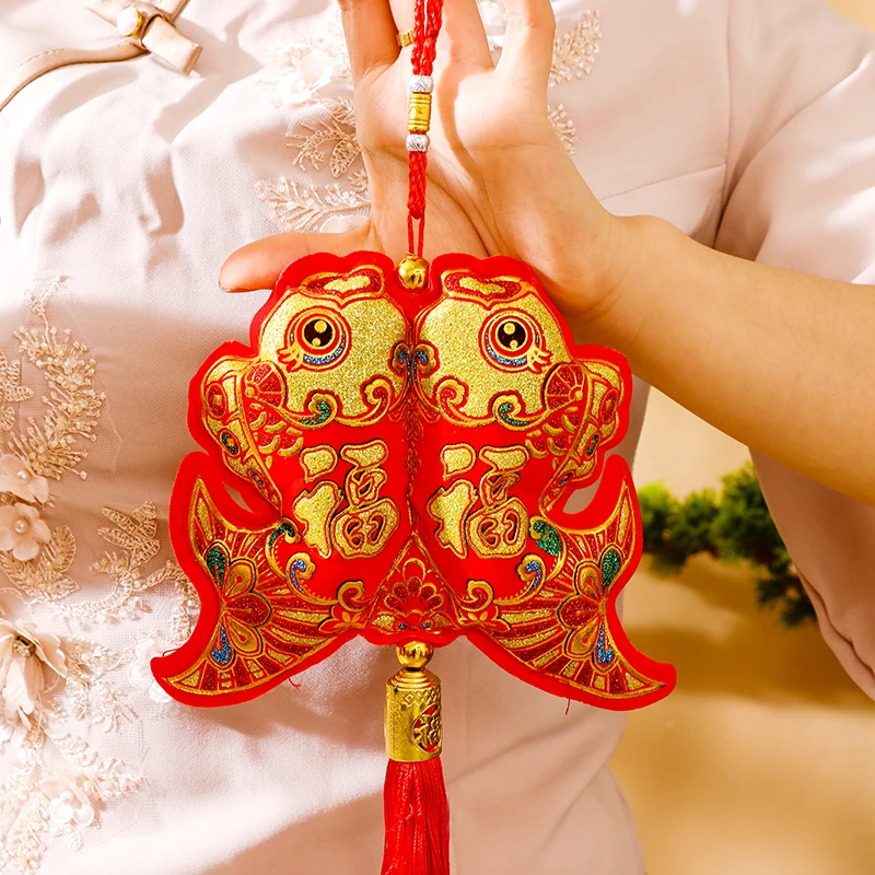 单个中国结年年有鱼双鱼挂件新年春节装饰挂件