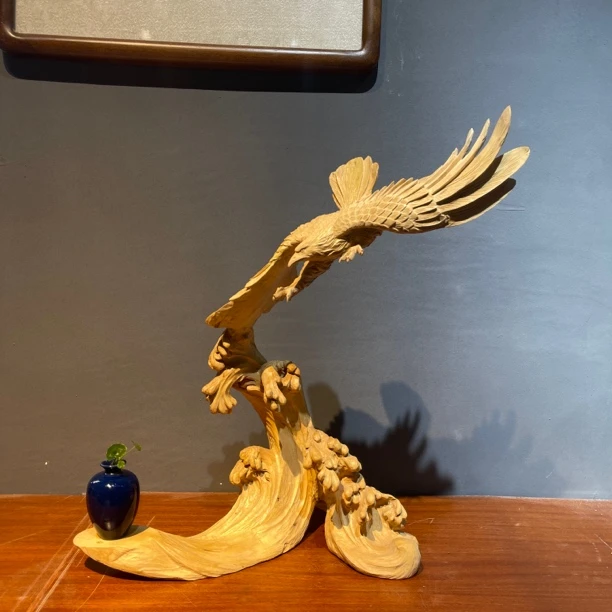 新品 动物 桌面 办公室 手工艺品 《大鹏展翅》长40宽15高45