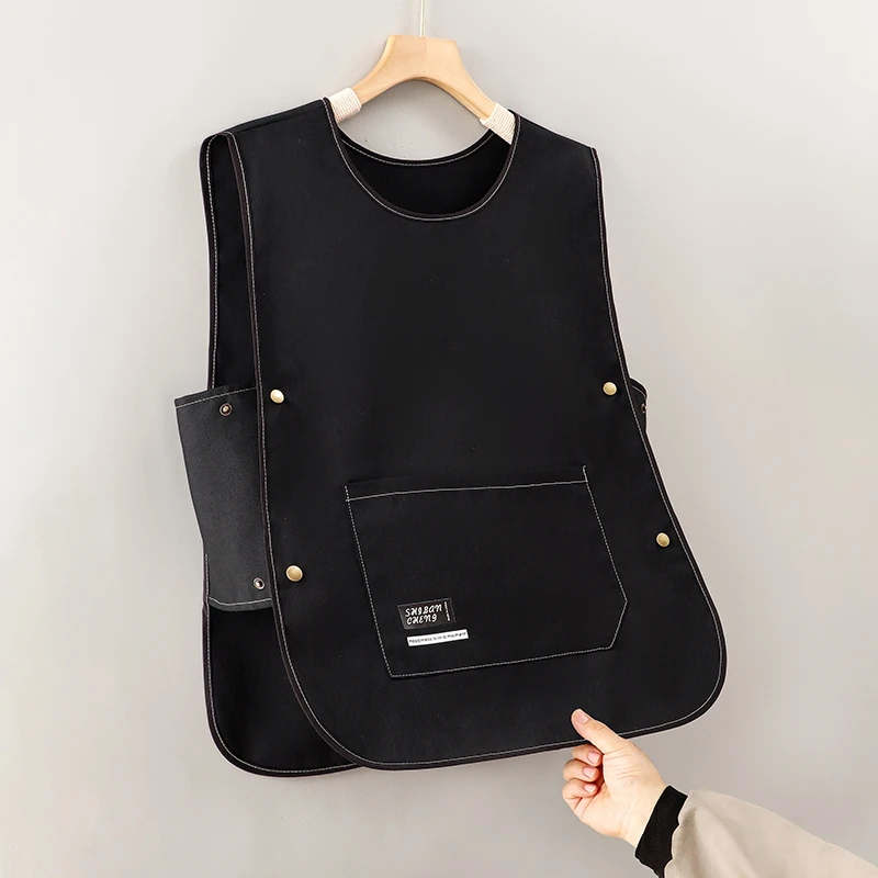 时尚耐磨围裙厨房家用2025新款纯棉餐饮专用透气帆布女款防水厨房